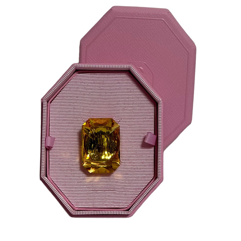 Swarovski Lucent cocktail ring Oversized crystal, Octagon cut, Yellow 52 / USA6